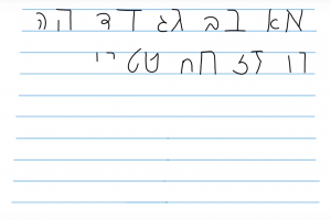 writing the Hebrew letters